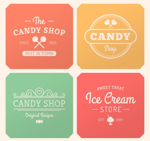 4款彩色甜品店卡片矢量素材16设计网精选