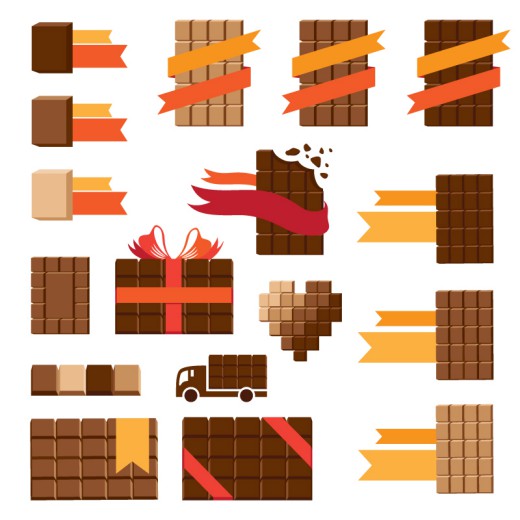 17款方形巧克力设计矢量素材普贤居素材网精选