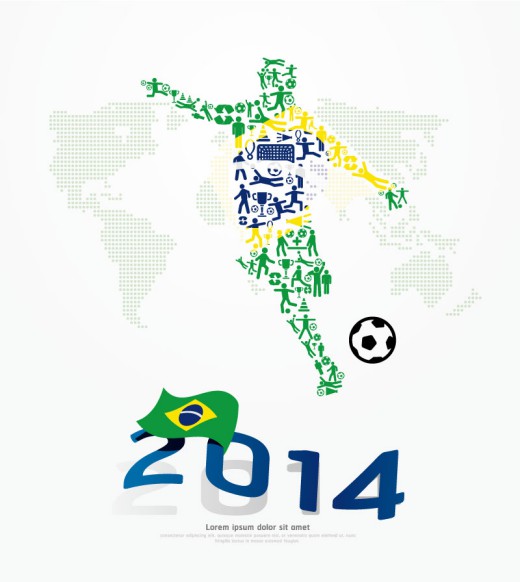 2014世界杯背景矢量素材16素材网精