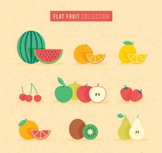 9款彩色水果设计矢量素材16图库网精选
