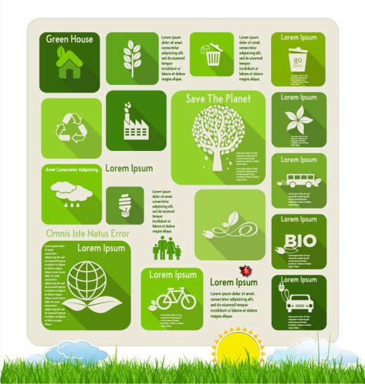 精致生态环保信息图矢量素材16图库