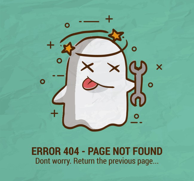 可爱404错误页面晕的幽灵矢量图16素材网精选
