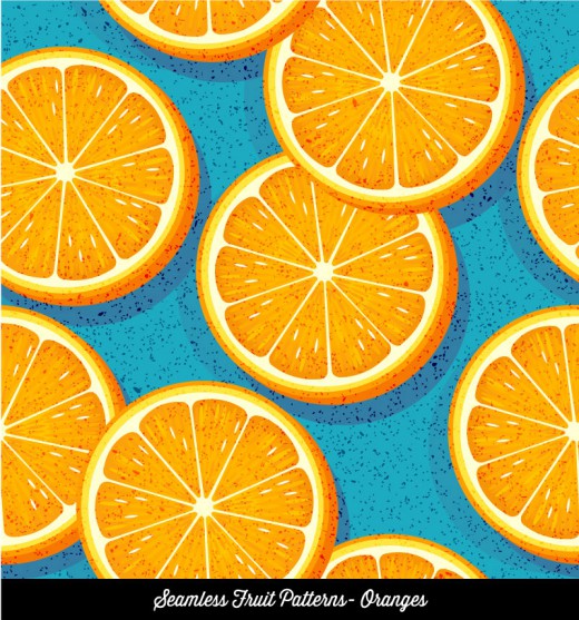 美味橙子切片无缝背景矢量素材16设计网精选