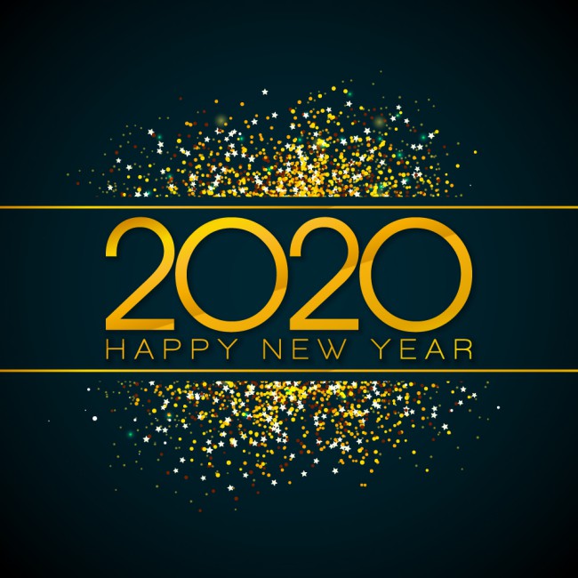 2020年金色亮片艺术字矢量素材16素材网精选