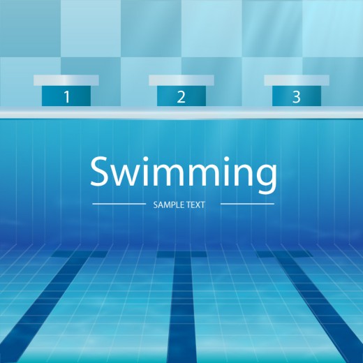 游泳池跳台比赛矢量素材16设计网精选