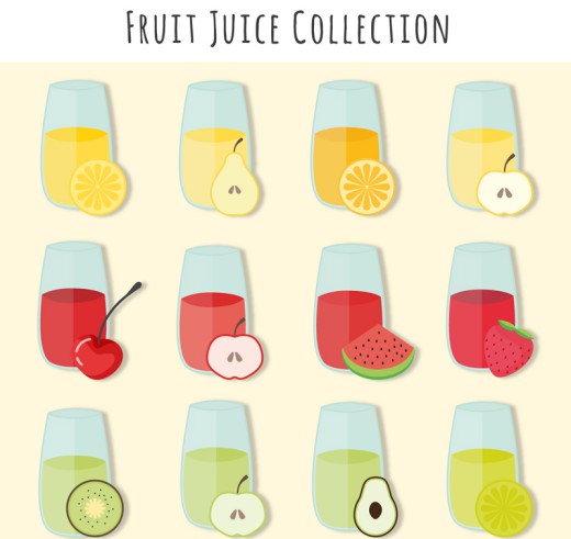 12款美味水果汁设计矢量素材16图库网精选