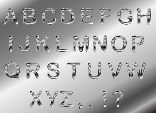 银色液态金属字母设计矢量素材16设