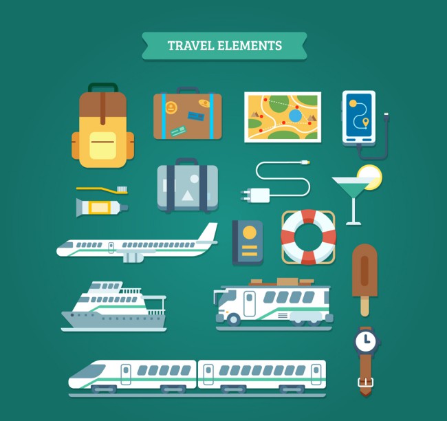 17款精致旅行元素设计矢量素材16图