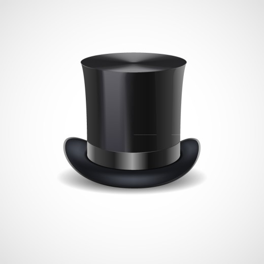 黑色高顶丝质礼帽矢量图16设计网精选