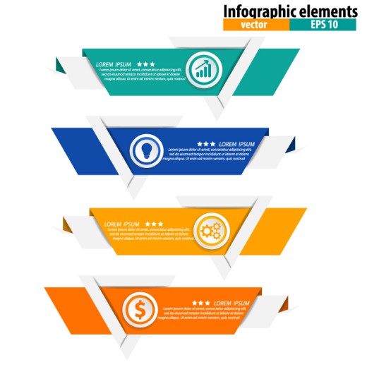 彩色折纸商务信息图设计矢量素材16设计网精选