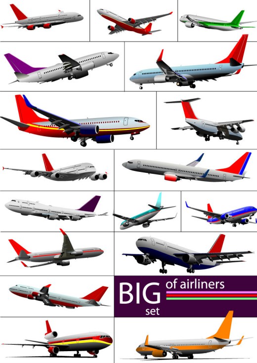 17款大型客机设计矢量素材16设计网精选