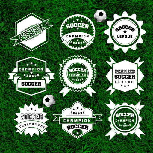 精美足球元素标签矢量素材素材中国