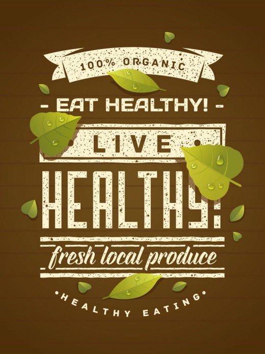健康有机食品海报矢量素材16设计网