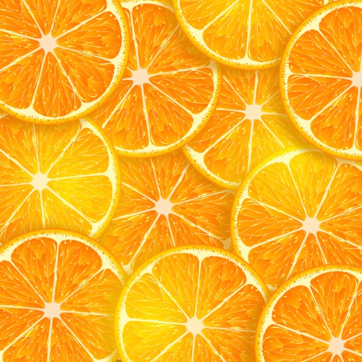 甜橙切片无缝背景矢量素材16设计网精选