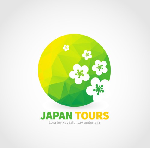 日本樱花旅行标志矢量素材16素材网精选