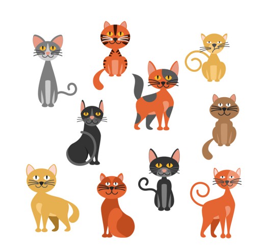 10款可爱猫咪设计矢量素材16图库网精选
