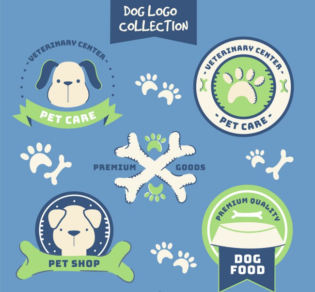 5款手绘宠物狗标志矢量素材16设计网精选