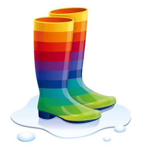 卡通彩虹雨靴矢量素材16素材网精选