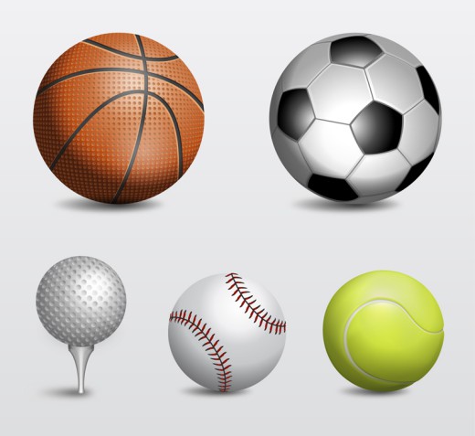 5款球类设计矢量素材16素材网精选