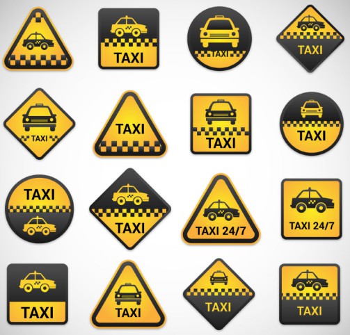 16款出租车标签矢量素材16设计网精选