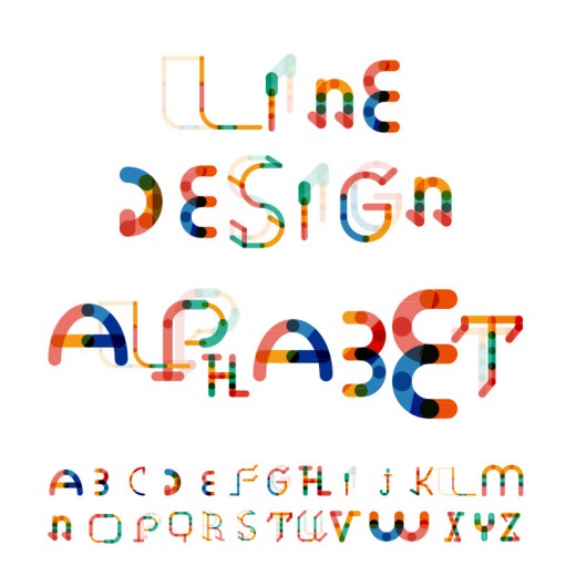 26个拼色字母设计矢量素材16设计网精选