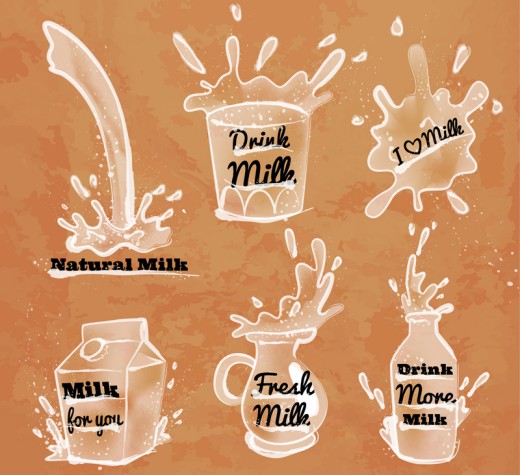 6款飞溅牛奶标签矢量素材16图库网