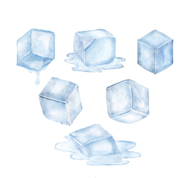 6款彩绘冰块设计矢量素材普贤居素材网精选