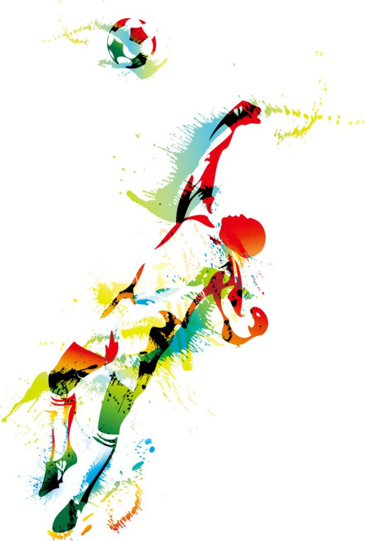 彩绘足球守门员矢量素材16设计网精选