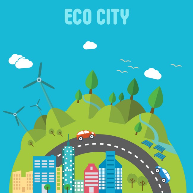 绿色生态城市插画矢量素材素材中国网精选