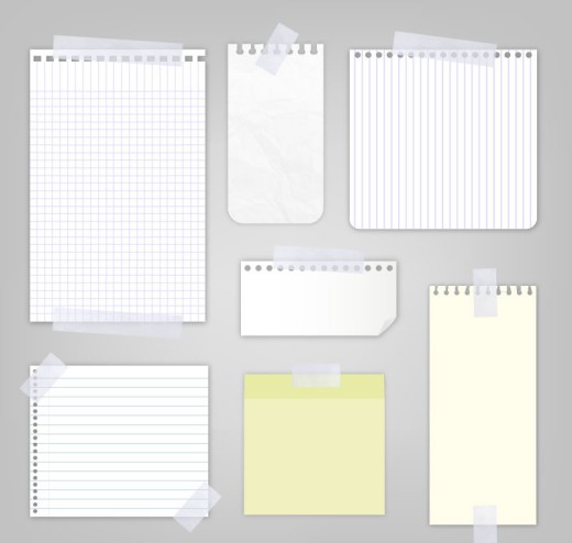 7款空白便条纸矢量素材16设计网精
