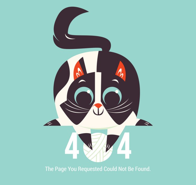 创意404错误页面玩线团的猫咪矢量图16设计网精选