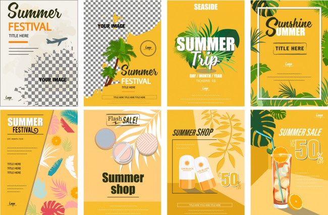 8款创意夏季购物海报矢量素材16设