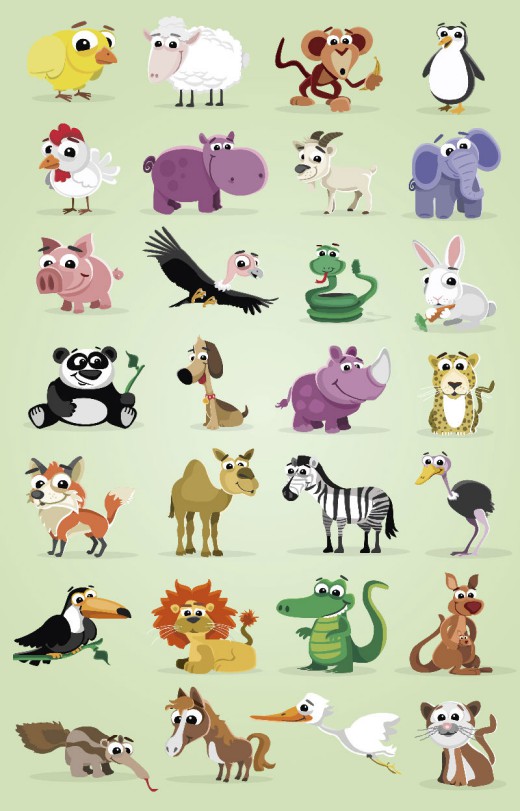 28款家畜和野生动物矢量素材16图库