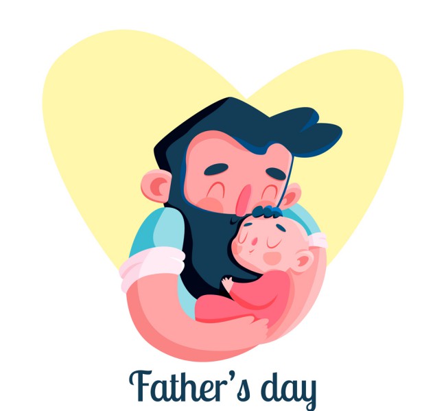 创意父亲节怀抱婴儿的男子矢量图16设计网精选