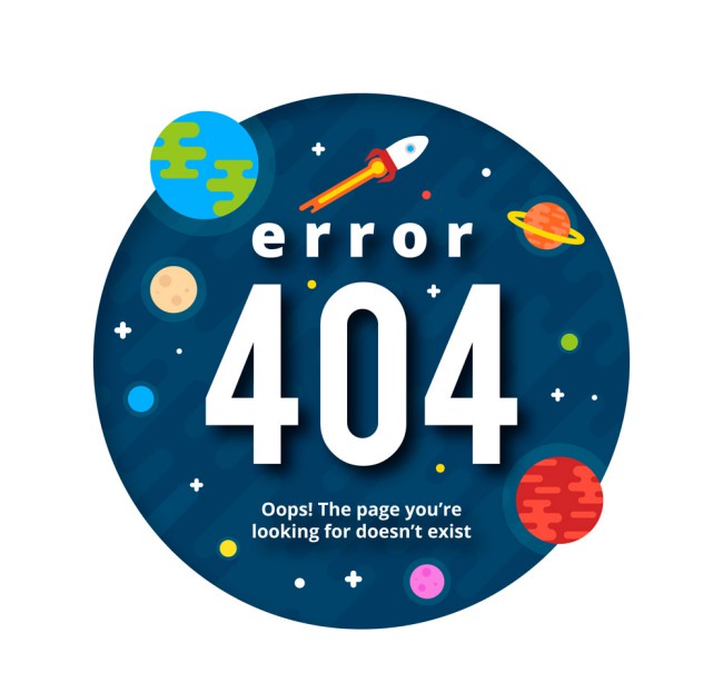 创意404错误页面太空矢量素材普贤居素材网精选