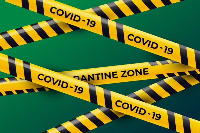 创意黄色新型冠状病毒警示带矢量素材16设计网精选