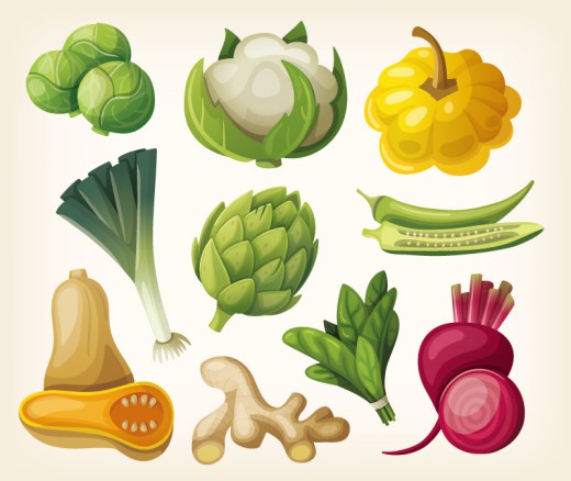 10款卡通蔬菜设计矢量图16素材网精选