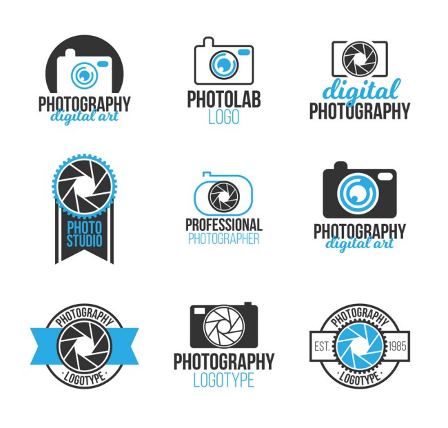 9款创意商务摄影标志矢量素材16图库网精选