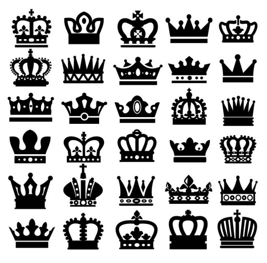 30款黑色王冠图标矢量素材16素材网