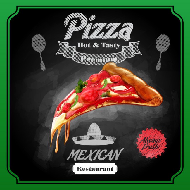 创意墨西哥餐馆披萨海报矢量图素材中国网精选