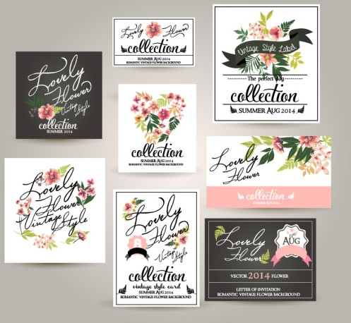 8款创意花卉卡片矢量素材16设计网精选