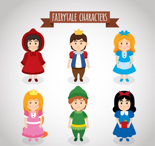 6款童话故事儿童角色矢量素材16图库网精选