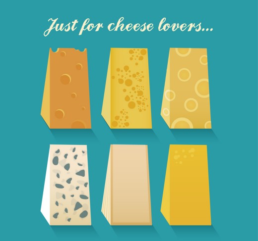 6款美味三角奶酪矢量素材素材中国网精选