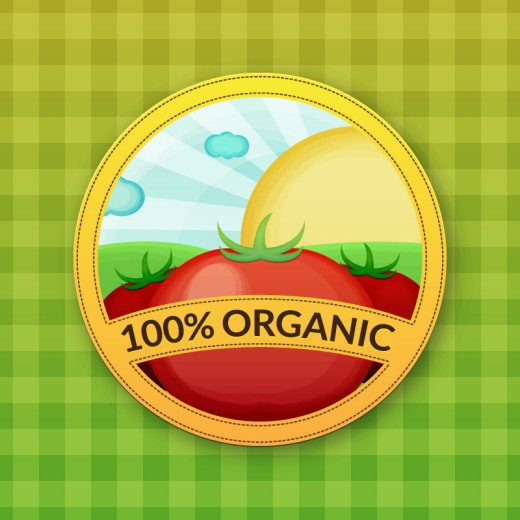 纯天然番茄标签矢量素材素材天下精