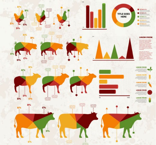 畜牧产品商务信息图矢量素材16图库网精选