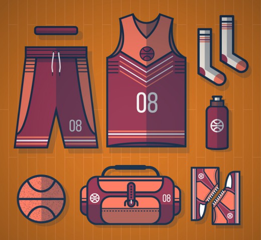 7款篮球用品矢量素材16设计网精选