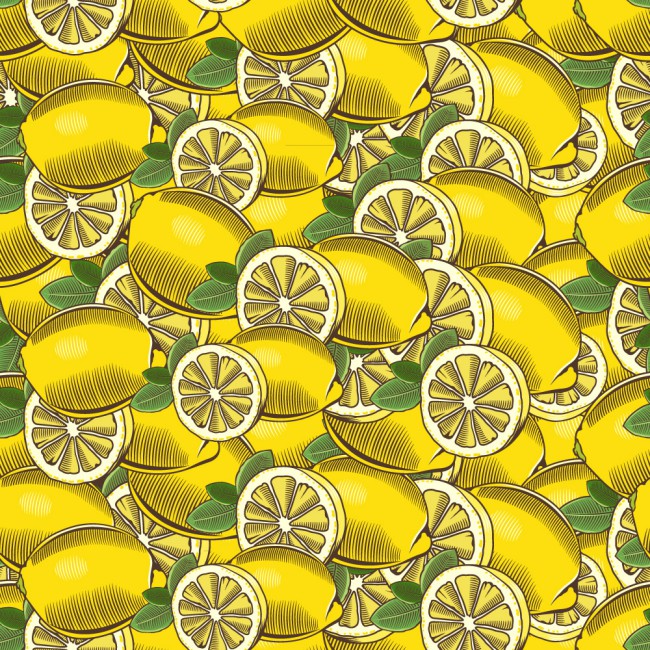 黄色柠檬无缝背景矢量素材素材中国网精选