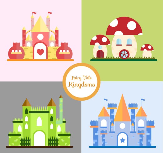 4款童话世界王国城堡矢量素材16图库网精选