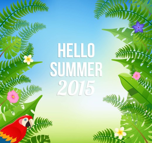 2015绿色夏季海报矢量图素材天下精