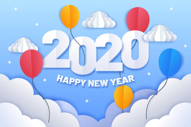 2020年彩色气球贺卡矢量素材16图库网精选